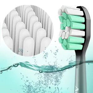 Aoremon Replacement Toothbrush Heads for Philips Sonicare - Replacement Brush Heads Compatible with Sonicare 4100 5100 6100 and Other Snap-on Electric Toothbrush(Black) - end-rounded bristles