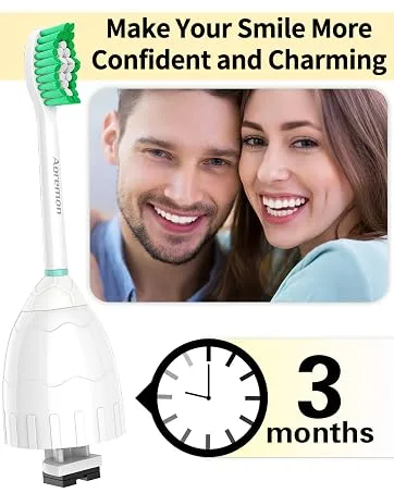 Aoremon Replacement Toothbrush Heads for Philips Sonicare - Replacement Brush Heads Compatible with Sonicare 4100 5100 6100 and Other Snap-on Electric Toothbrush(Black) - for sonicare e series