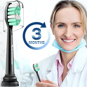 Aoremon Replacement Toothbrush Heads for Philips Sonicare - Replacement Brush Heads Compatible with Sonicare 4100 5100 6100 and Other Snap-on Electric Toothbrush(Black) - philips sonicare toothbrush replacement heads