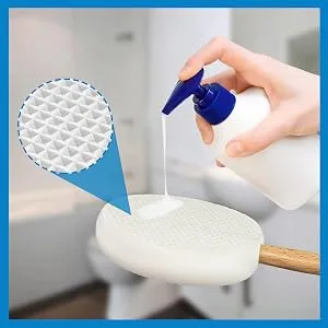 RMS 17.5" Long Lotion Applicator with 4 Pads - Long Handle for Easy Reach and Self Application of Body Wash - Shower Brush for Both Men and Women (Travel Bag Included) - Back lotion sunscreen applicator with long handle