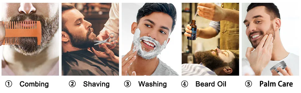 Beard Grooming Kit with Beard Oil Beard Wash Beard Balm Beard Growth Serum Unique Gifts Beard Growth Kit for Boyfriend - product information 4