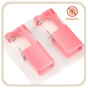 8 Pieces Self Ear Piercing Tool Disposable Ear Piercing Kit Safety Portable Ear Nose Mouse Piercing Tools with Crystal Ear Studs (White) - product information 2