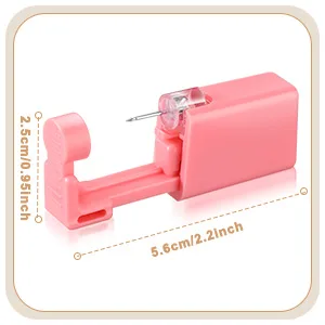 8 Pieces Self Ear Piercing Tool Disposable Ear Piercing Kit Safety Portable Ear Nose Mouse Piercing Tools with Crystal Ear Studs (White) - product information 4
