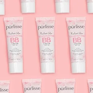 purlisse Radiant Glow Illuminating BB Cream SPF 30: Cruelty-Free & Clean, Paraben & Sulfate-Free, Light Coverage, Brightens with Hawthorn Berry | Medium 1.4oz - product in use
