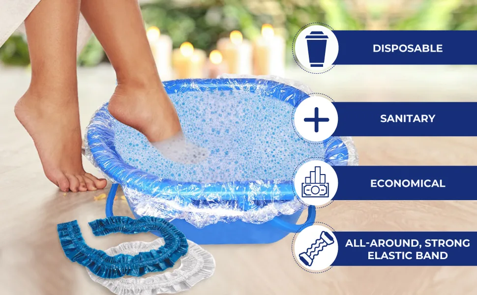 ForPro Pedi Guard Bath Liners, Fit All Portable Foot Baths, Disposable Pedicure Liners, Blue, 250-Count 250-Count Blue - product information 7