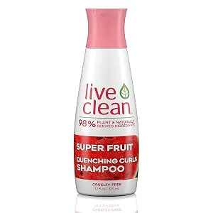 Live Clean Shampoo, Super Fruit Waters Quenching Curls, 12 Oz watermelon/aloe vera/papaya 12 Fl Oz (Pack of 1) - coconut;milk;conditioner