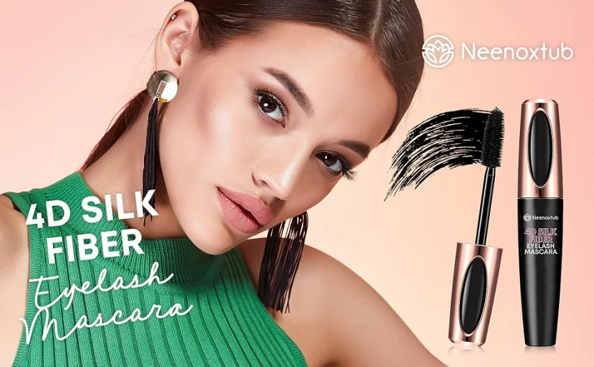 Neenoxtub 4D Silk Fiber Lash Mascara, Lengthening and Thick, Long Lasting, Waterproof & Smudge-Proof, Hypoallergenic Formula 2 Pack Black - mascara