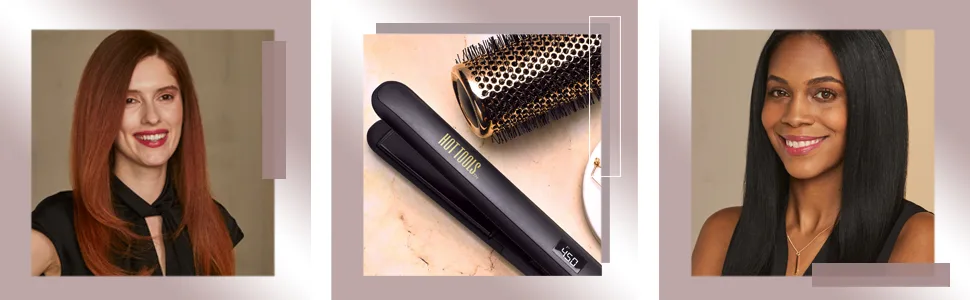 Hot Tools Pro Signature Ceramic + Tourmaline Flat Iron for Sleek Results, 1 Inch Plates Black - flatiron, flatirons, straightener, straighteners, HSIFlatIron, professional, salon, 1inch, HTST2588