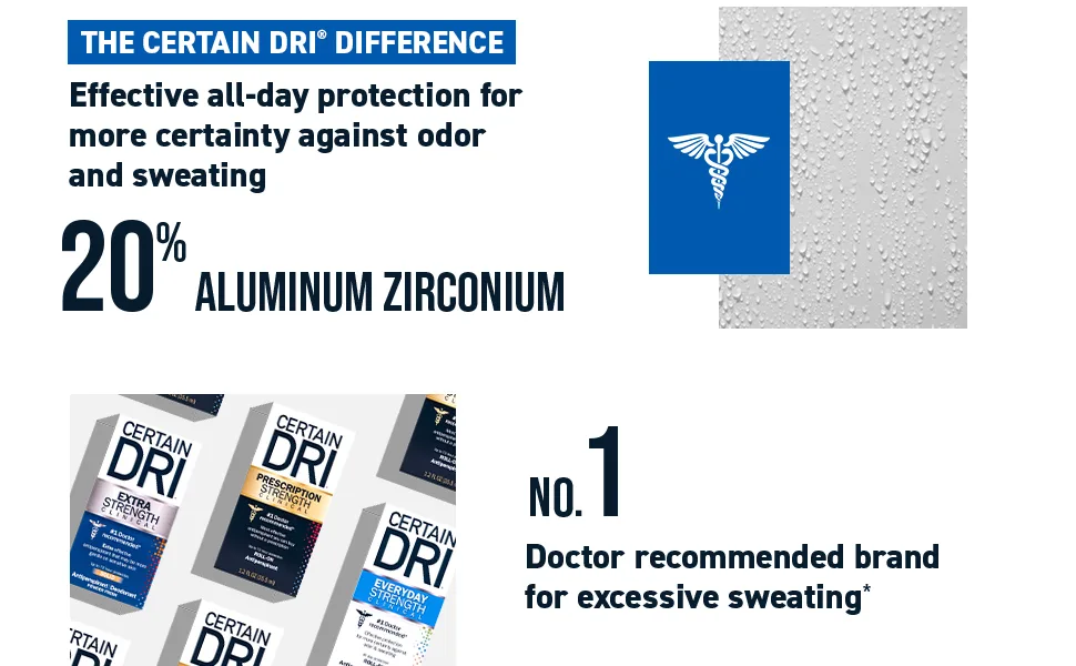 Certain Dri Everyday Strength Clinical Antiperspirant Solid Deodorant, Hyperhidrosis Treatment for Men & Women, Morning Fresh, 2.6oz, 3 Pack - Effective all-day protection for more certainty against odor and sweating.