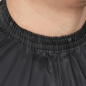 Barber Cape and Neck Duster Brush,Waterproof Polyester Salon Hair Cutting Cape, Haircut Cape with Adjustable Elastic Neck Black - Fits All Neck Sizes