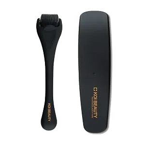 Koi Beauty Derma Roller For Face Body Hair Beard Growth, Advanced Matte Black 540 Titanium Microneedling Roller Home Use Microneedle Dermaroller 1.0 - derma roller 0.25mm
