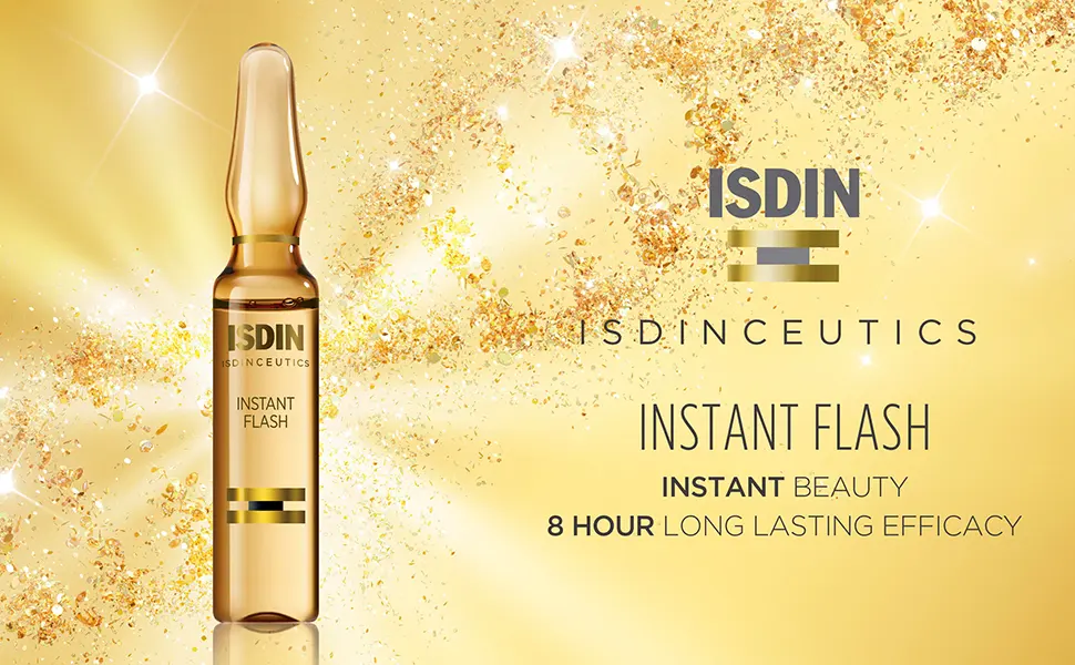 ISDIN Instant Flash Lifting Effect Serum Ampoule, 5 Ampoules - ampoules wrinkle serum anti expression line deep forehead wrinkles treatment reduce neck fine lines