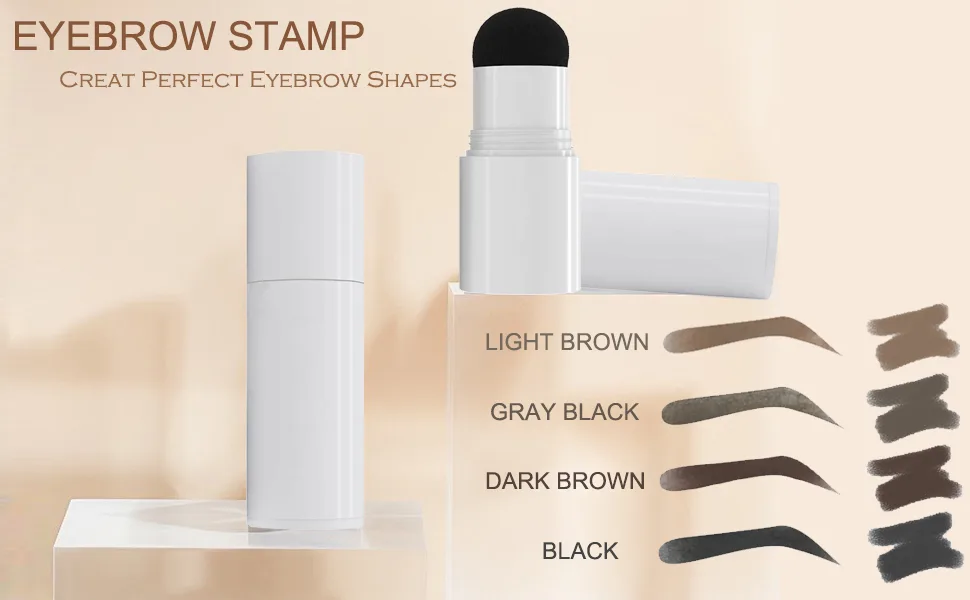 Eyebrow Brow Stamp Stencil Kit, Eyebrow Stamping Kit with 6 Pairs Reusable Eyebrow Stencils, Long Lasting Waterproof One Step Brow Stamp Kit(Black) NEW-Black - Eyebrow Brow Stamp Stencil Kit