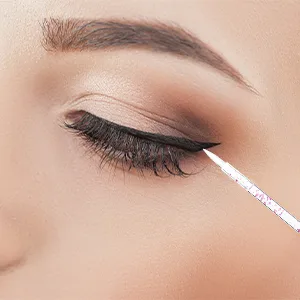 100PCS Disposable Eyeliner Makeup Brushes Applicator Cosmetic Eye Wands (Crystal Pink) - eyeliner brush