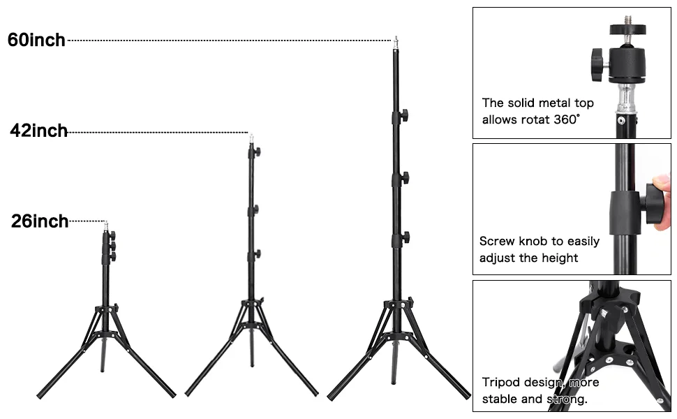 Multifunctional Wig Stand Tripod/Phone Tripod stand, 60 inches Metal Wig Mannequin Head Tripod Stand, Adjustable Wig Tripod Stand, Phone Tripod for iPhone, Android, Camera - Mannequin Tripod (Camera) Stand