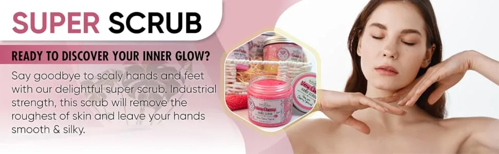 Bella & Bear Very Cherry Hand Scrub, No Harmful Chemicals, Cruelty-Free, Vegan-Friendly Exfoliating, 6.7oz - Sugar scrub, scrub for hands and feet, foot scrub, exfoliating hand scrub