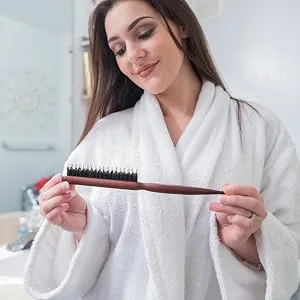 Boar & Nylon Bristle Teasing Brush -Teasing Comb with Rat Tail Pick for Hair Sectioning for Edge Control, Backcombing, Smoothing, and Styling Thin & Fine Hair to Create Volume - GranNaturals Boar + Nylon Bristle Teasing Brush