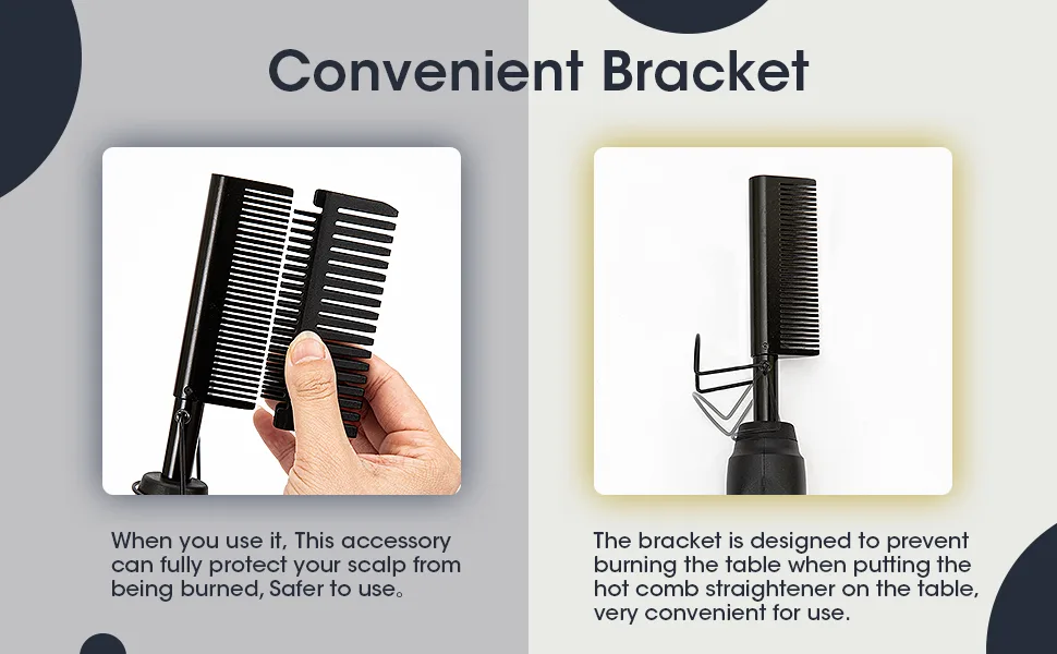 Pink Hot Comb Electric Hot Comb Heating Pressing Combs Hair Straightening [Power:42w] - product information 2