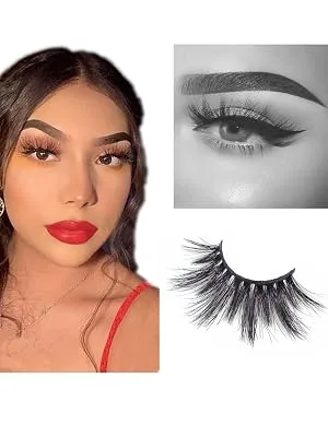 ASLOTUS Fluffy Lashes 3D Dramatic Long Eyelashes Face Lash Strip 20mm Mink Lashes S1 - Real mink lashes