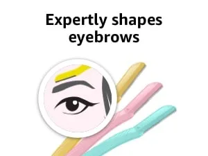 Amazon Basics Multipurpose Exfoliating Dermaplaning Tool, Eyebrow Razor, and Facial Razor, Includes Blade Cover, 3 Count, 1 Pack of 3 3 Count (Pack of 1) - expertly shapes eyebrows womens dermaplane razor
