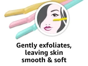 Amazon Basics Multipurpose Exfoliating Dermaplaning Tool, Eyebrow Razor, and Facial Razor, Includes Blade Cover, 3 Count, 1 Pack of 3 3 Count (Pack of 1) - gently exfoliates leaving skin smooth and soft womens dermaplane razor