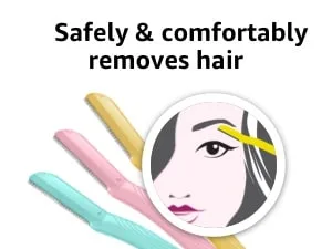 Amazon Basics Multipurpose Exfoliating Dermaplaning Tool, Eyebrow Razor, and Facial Razor, Includes Blade Cover, 3 Count, 1 Pack of 3 3 Count (Pack of 1) - safely and comfortably removes hair dermaplane womens razor