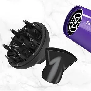 Damage Protection Hair Dryer with Ceramic + Ionic + Tourmaline Technology,Purple, 3 Piece Set Purple Standard - concentrator and diffuser included