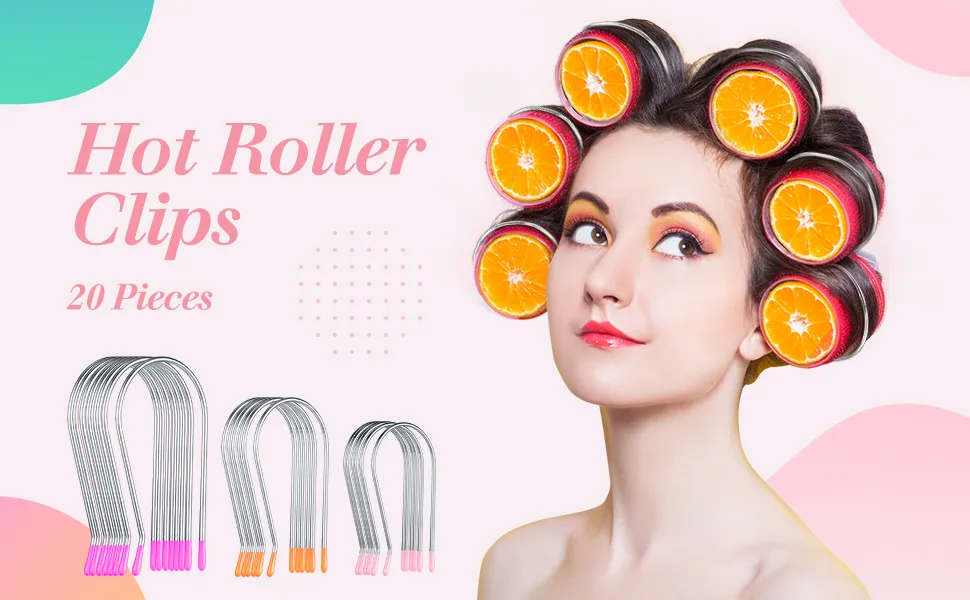 20 Pieces Assorted Hot Roller Clips Replacements, Fits Most Sized Rollers Curlers (Large, Medium, Small) 20 Piece Assortment - product information 2