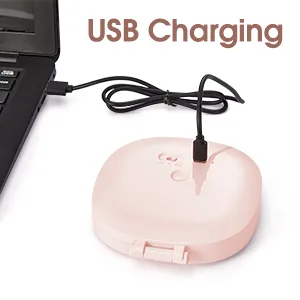KEDSUM Lighted Compact Mirror, 1X/10X Magnifying Mirror, Travel Makeup Mirror with Rechargeable LED Lights, Dimmable Double Sided Folding Mirror, Portable, Daylight, USB Charging(Pink) - product information 5
