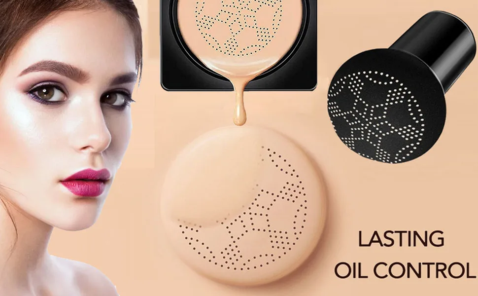 Air Cushion CC Cream Mushroom Head, Concealer Moisturizing BB Cream Foundation, Waterproof Matte Long Lasting Bright Face Makeup Base Long Lasting Cushion CC Natural - product information 2