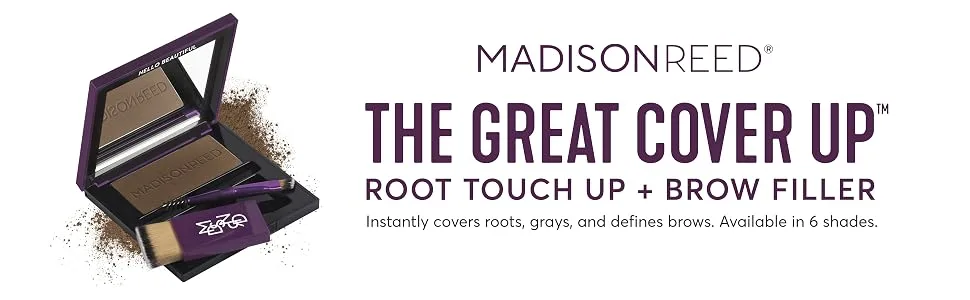 Madison Reed Root Touch Up + Brow Filler, Terra Medium Brown, Instant Gray Coverage, Fills in Brows & Thinning Hairlines, Temporary Concealing Powder, 0.13 oz (60 uses) - product information 1