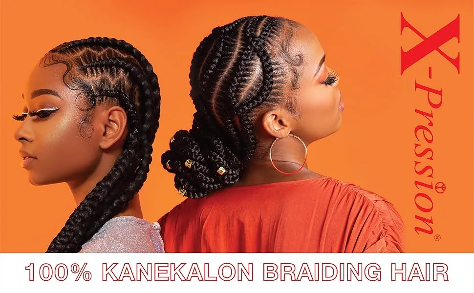 SENSATIONNEL X-PRESSION SYNTHETIC BRAID - 3X PRE-STRETCHED 58 INCH (1B Off Black, Pack of 2) 2 Pack 1B Off Black - Cover