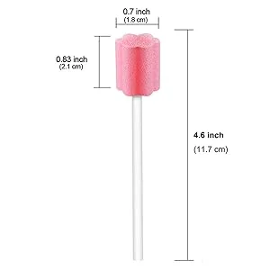 (50 Pack) Disposable Oral Swabs, Sterile Dental Sponge Unflavored for Mouth & Gum Cleaning pink-50pcs - Size