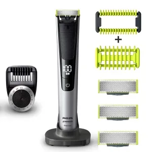 PHILIPS Norelco OneBlade Pro Kit, Hybrid Electric Trimmer and Shaver, QP6520 + OneBlade Body Kit, 3 pieces, Black, 1 Count - product information 1