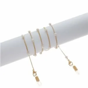 Sither Pearl Sunglasses Chian Reading Glasses Chain Strap Necklace for Women Silver - pearls glasses chain