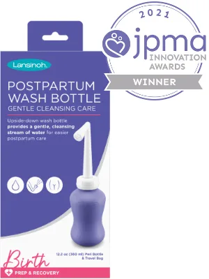 Lansinoh Upside Down Peri Bottle for Postpartum Care and Gentle Cleansing, 12.2 Ounces - peribottle