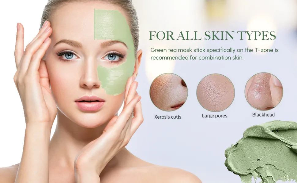 Green Tea Mask Stick for Face(2PCS), Blackhead Remover, Deep Pore Cleansing, Moisturizing, Brightening for Men and Women - product information 3