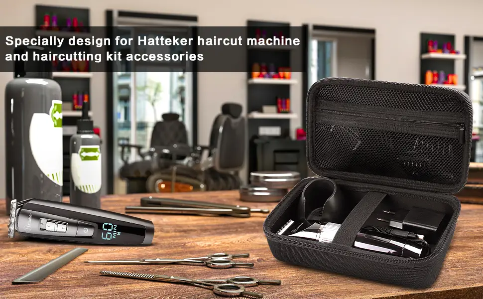 Case for Hatteker Hair Clipper Cordless, Beard Trimmer Organizer Storage for Men Hair Cutting Kit Precision Shaver, with Inner Net Bag for Grooming Kit.(Case Only) - product information 6