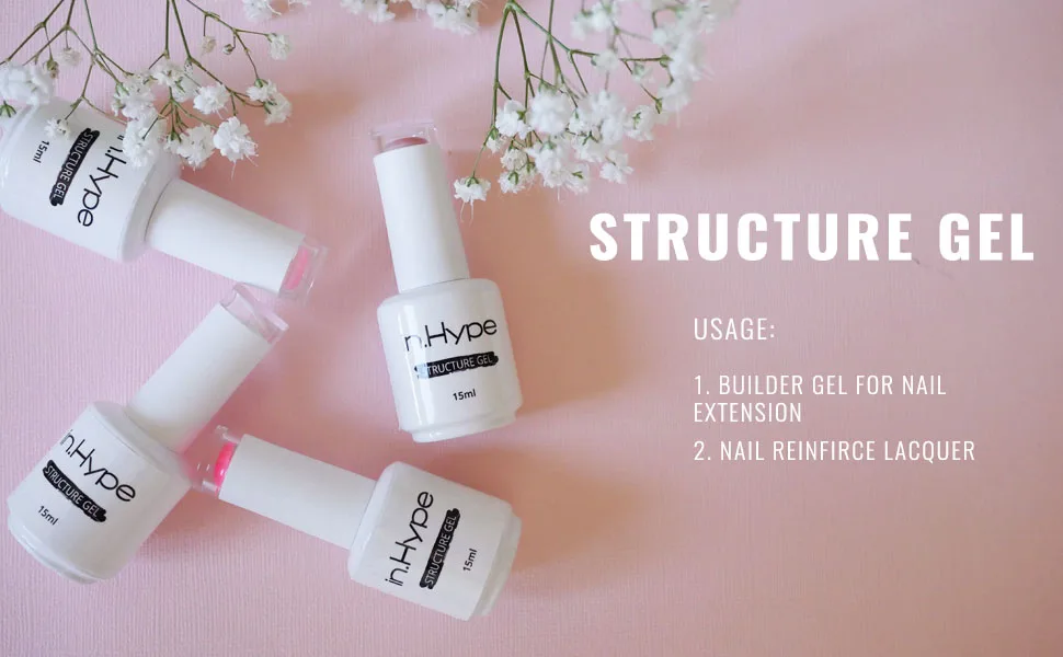 IN.HYPE Structure/Liquid Builder Gel/Hard Gel in a Bottle for Nail Enhancing (Clear) - inhere liquid builder gel nail enhancing