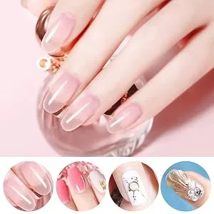 Slip Solution Poly Gel, Quick Poly Slip Solution Nail Gel Extension Gel Liquid Solution, Nail Gel Builder Liquid for Nail Art DIY Nail, Contains a Brush and a Cup - 45ml white - product information 2