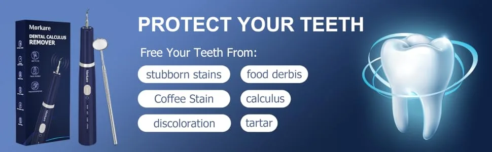 Teeth Cleaning Kit with LED Light, 4 Replaceable Heads & Oral Mirror, 3 Modes Dental Care Teeth Cleaner, Home whitening Tools Safe Navy blue - teeth care