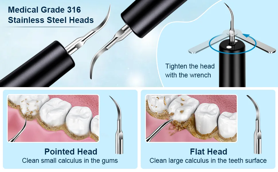Persmax PERSMAX Electric Tooth Cleaner - 3 Modes Dental Tartar Remover Kit ...