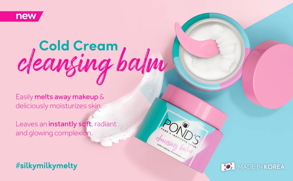 Pond's Cleansing Balm | Melt Away Makeup with this Makeup Remover Cleansing Balm 44 ML 1.5 Fl Oz (Pack of 1) - ponds cleansing balm makeup remover cleanser soft skin dry skin natural kbeauty unilever