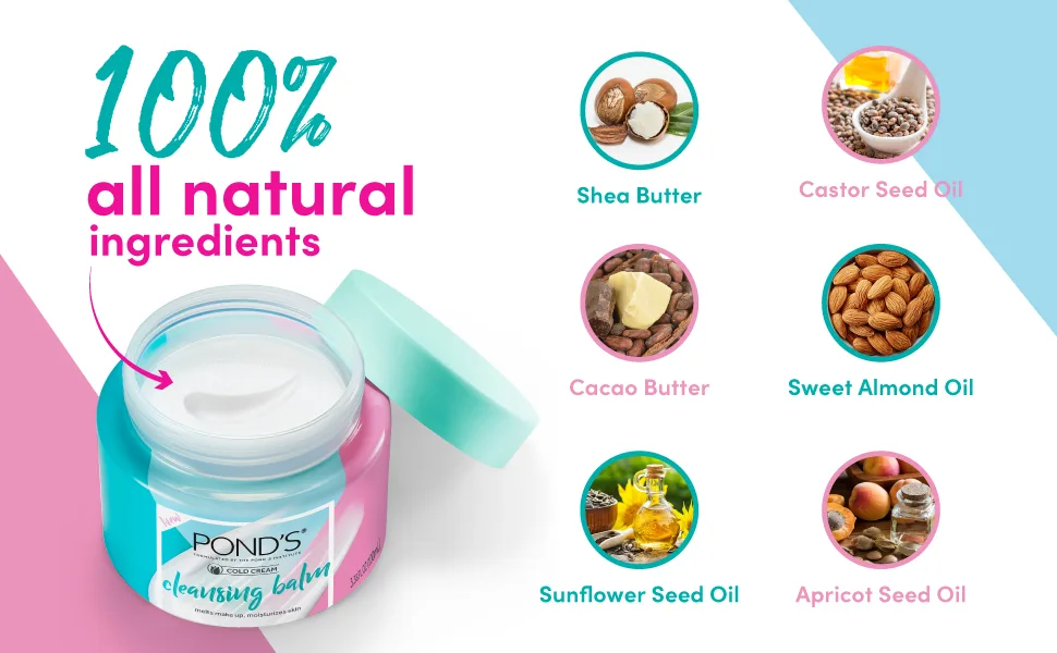 Pond's Cleansing Balm | Melt Away Makeup with this Makeup Remover Cleansing Balm 44 ML 1.5 Fl Oz (Pack of 1) - ponds cleansing balm makeup remover cleanser soft skin dry skin natural kbeauty unilever