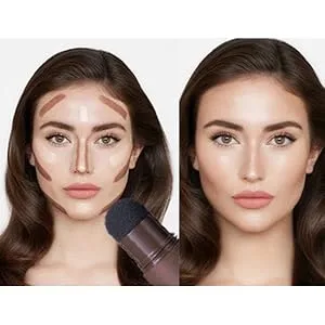 Eyebrow Stamp Stencil Kit, Eyebrow Stamp, Brow Stamp Shaping Kit for Perfect Eyebrow Makeup, with 10 Reusable Eyebrow Stencils, 2 Eyebrow Brushes, Long-Lasting, Waterproof - Light Brown (Light Brown) - Eyebrow Stamp Stencil Kit