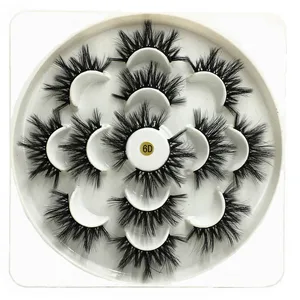 DAODER Lashes False Eyelashes Long Dramatic Eyelashes Natural Look 6D Faux Mink Wispy Fluffy Cute Fake Eye Lashes for Women Daily Makeup 7 Packs - 25mm lashes