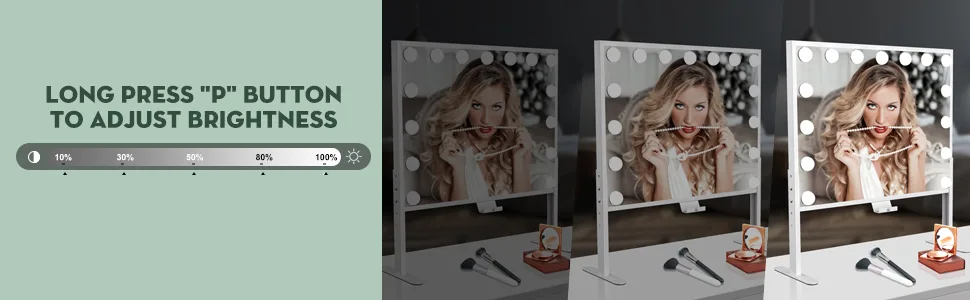 Hollywood Vanity Mirror with Lights - Large Lighted Vanity Mirror with Adjustable Height, 3 Color Modes & 2 Charge Ports, 20x16 Inch 19.7in - lighted up vanity mirror