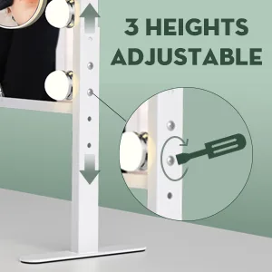 Hollywood Vanity Mirror with Lights - Large Lighted Vanity Mirror with Adjustable Height, 3 Color Modes & 2 Charge Ports, 20x16 Inch 19.7in - vanity mirror