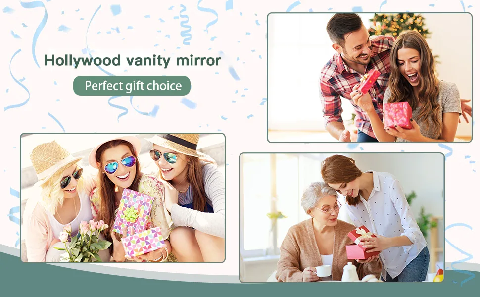 Hollywood Vanity Mirror with Lights - Large Lighted Vanity Mirror with Adjustable Height, 3 Color Modes & 2 Charge Ports, 20x16 Inch 19.7in - vanity mirror