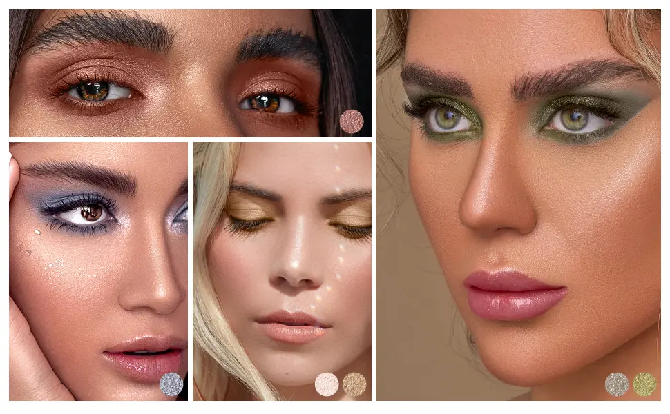 LUXAZA 6 PCS Neutral Khaki Metallic Eyeshadow Stick Set, Cream Eye Shadow Pencil Crayon Brightener Makeup B12-Neutral Khaki - product information 14